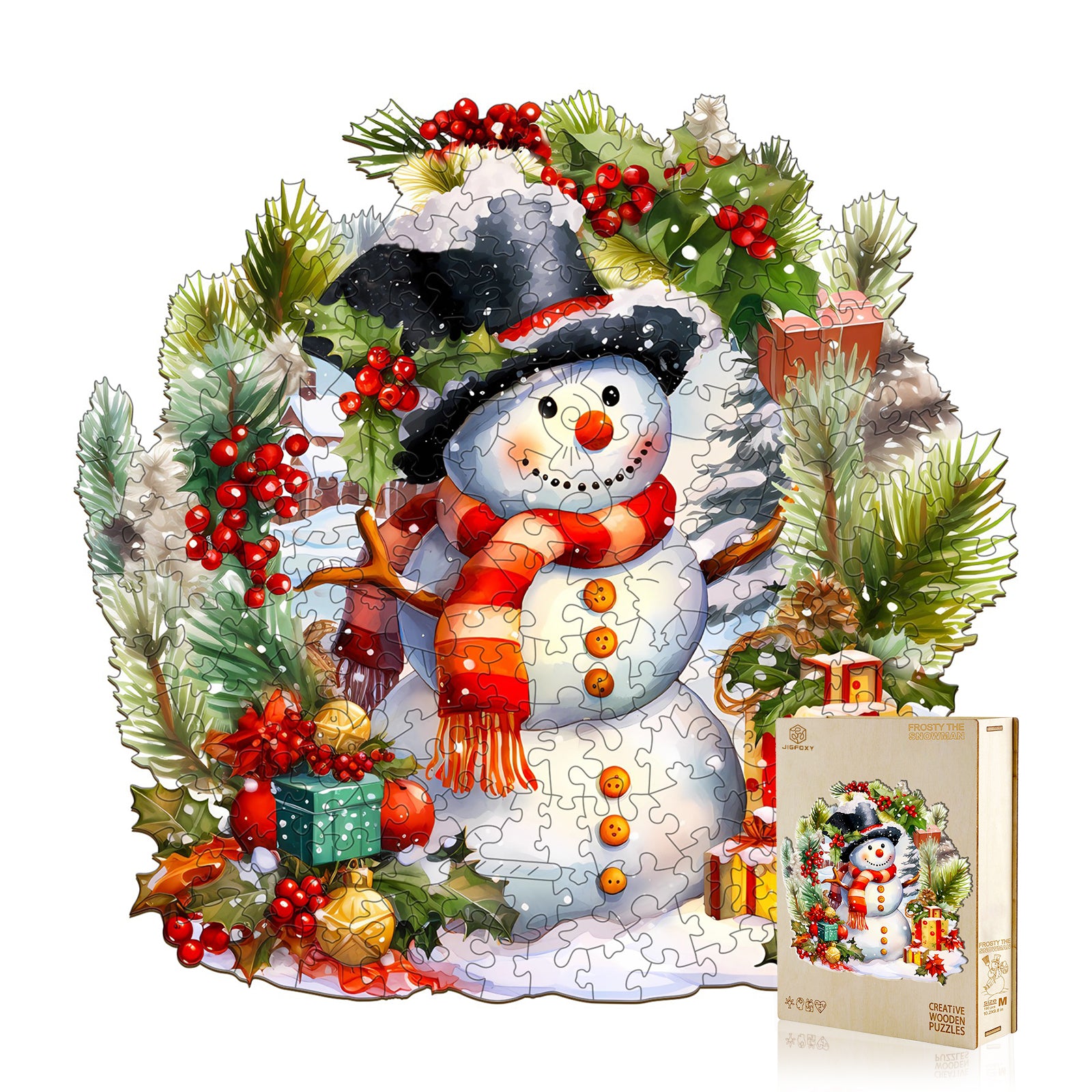 Snowman Frozen Wooden Jigsaw Puzzle
