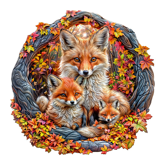 Foxes Wooden Jigsaw Puzzle