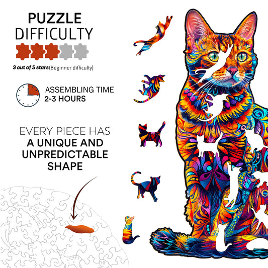 Bengal cat Wooden Jigsaw Puzzle