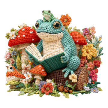 Reading Frog Wooden Jigsaw Puzzle