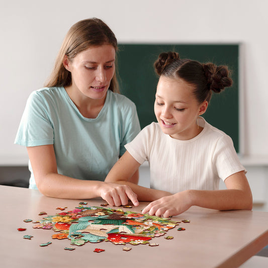 Reading Frog Wooden Jigsaw Puzzle