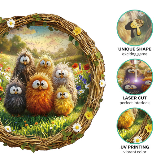 Six Little Chicks Wooden Jigsaw Puzzle