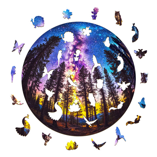 Galactic forest Wooden Jigsaw Puzzle