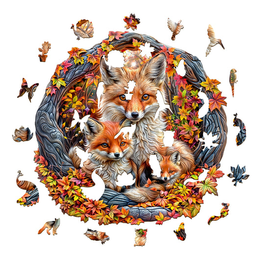 Foxes Wooden Jigsaw Puzzle
